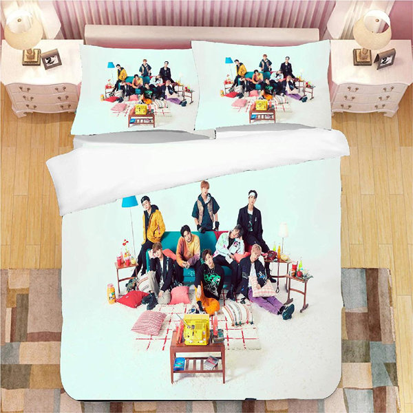 Shuda Light Blue Microfiber 3 Piece Comforter Set Wayfair